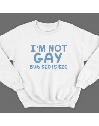 Прикольный свитшот с надписью "I'm not gay..." ("Я не гей")